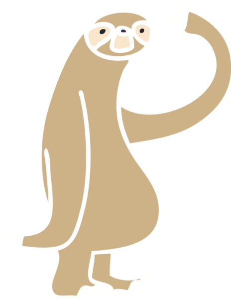 Bir insan tarafından çizilmiş garip bir çizgi film tembel hayvanı.