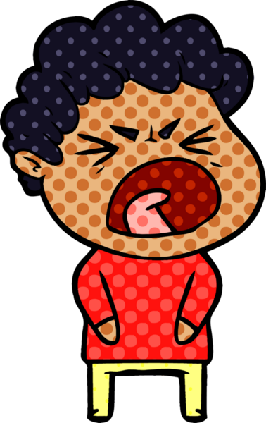 Bir insan tarafından çizilmiş öfkeli bir adam.