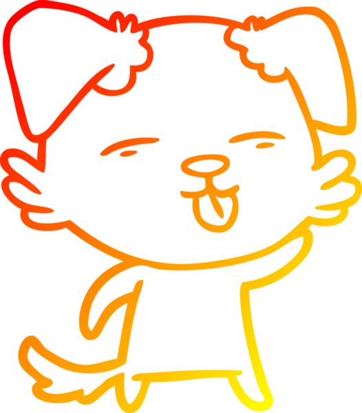 İnsan tarafından çizilmiş bir çizgi film köpeğinin sıcak çizgi çizimi.