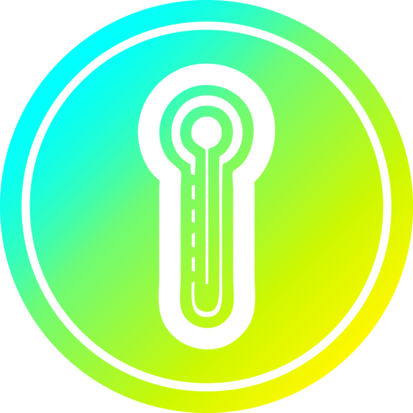 cam termometre dairesel simgesi, bir insan tarafından çizilmiş.