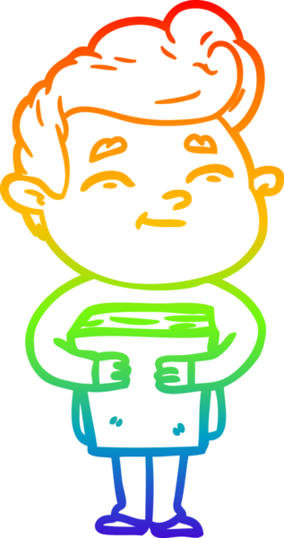 gökkuşağı gradyanı çizimi bir insan tarafından çizilmiş mutlu bir çizgi film adamı