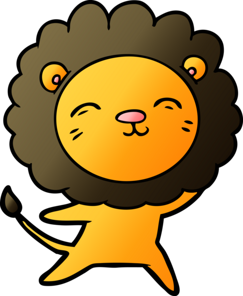 Bir insan tarafından çizilmiş çizgi film aslanı.