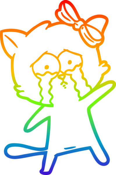 gökkuşağı gradyanı çizimi bir insan tarafından çizilmiş çizgi film kedisi