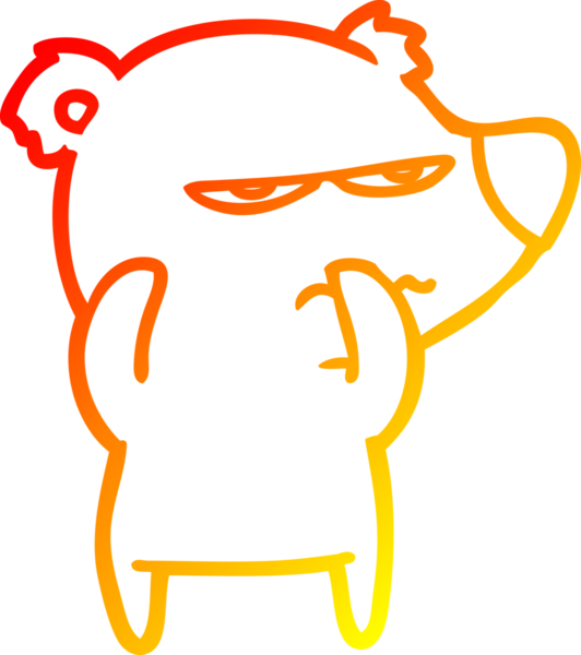 Bir insan tarafından çizilmiş kızgın bir ayı kutup karikatürü.