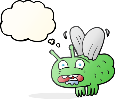 Bir insan tarafından çizilmiş serbest çizim balon karikatür sineği