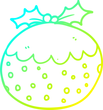 Soğuk gradyan çizgisi bir insan tarafından çizilmiş noel pudinginin çizimi.