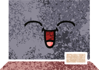 Bir insan tarafından çizilmiş bir yazı tahtasının retro çizim tarzı karikatürü