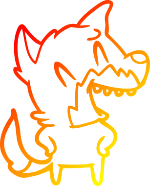 Bir insan tarafından çizilmiş gülen tilki çizgi filmi.