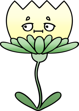 Bir insan tarafından çizilmiş rengarenk bir çiçek karikatürü.