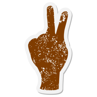 Bir insan tarafından çizilmiş el yazısı grunge çıkartması.