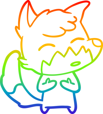 gökkuşağı gradyanı çizimi bir insan tarafından çizilmiş tilki çizgi filmi