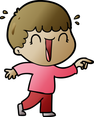 Bir insan tarafından çizilmiş gülen çizgi film adamı.