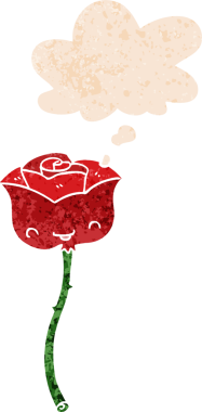 Düşünce baloncuğu ve grunge ile çizgi film bir insan tarafından çizilmiş sıkıntılı retro tarzı ile yükseldi