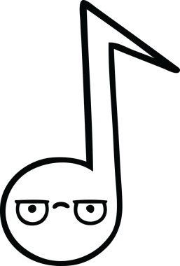 Bir insan tarafından çizilmiş bir notanın çizgi çizimi