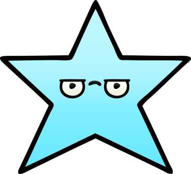 Bir insan tarafından çizilmiş yıldız balığının gölgeli karikatürü