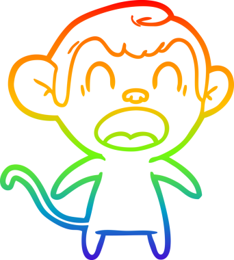 Bir insan tarafından çizilmiş bağıran çizgi film maymunu çizimi