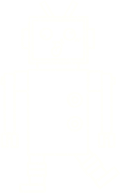 Bir insan tarafından çizilen robot tebeşiri.
