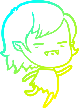 Bir insan tarafından çizilmiş bir ölümsüz vampir kız çizgi filmi.