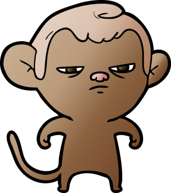 Bir insan tarafından çizilmiş çizgi maymun.