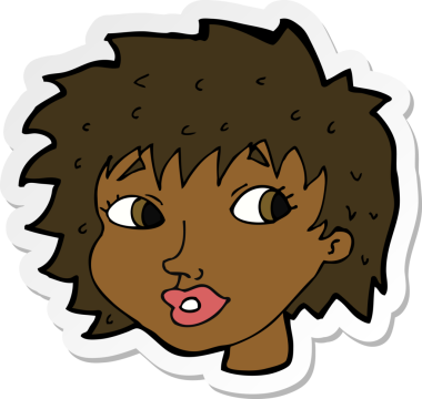 Bir insan tarafından çizilmiş bir karikatür çıkartması.