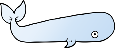 Bir insan tarafından çizilmiş karalama deniz balinası.