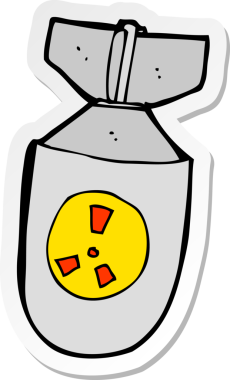 Bir insan tarafından çizilmiş atom bombasının çıkartması.