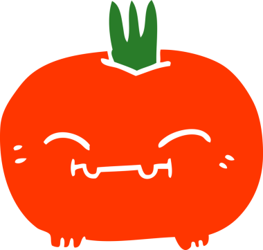 Bir insan tarafından çizilmiş mutlu kök sebze karalaması.