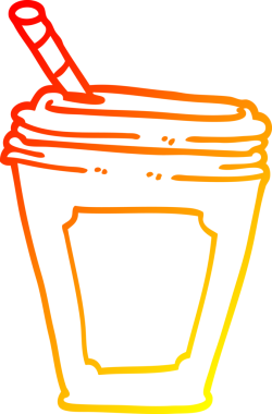 Bir insan tarafından çizilmiş bir kahve fincanının sıcak gradyan çizimi