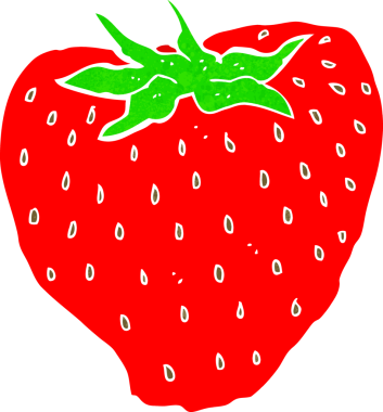 Bir insan tarafından çizilmiş çilek çizgi filmi.