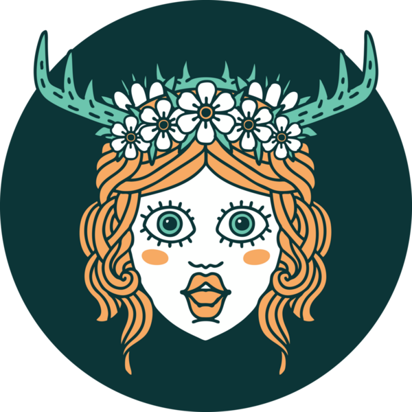 Bir insan tarafından çizilmiş insan Druid karakter simgesi