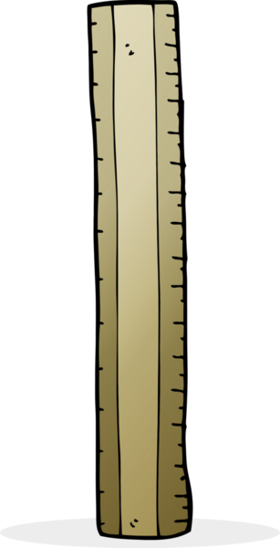Bir insan tarafından çizilmiş tahta cetvel.
