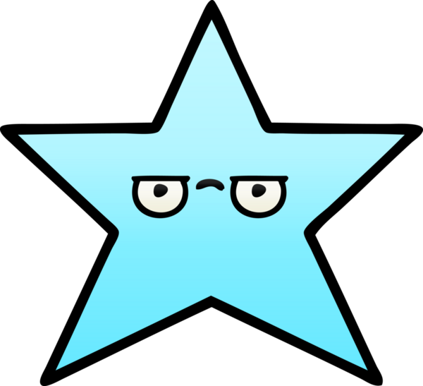 Bir insan tarafından çizilmiş yıldız balığının gölgeli karikatürü