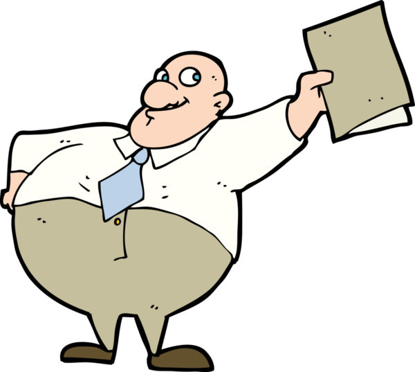 Bir insan tarafından çizilmiş mutlu patron çizgi filmi.