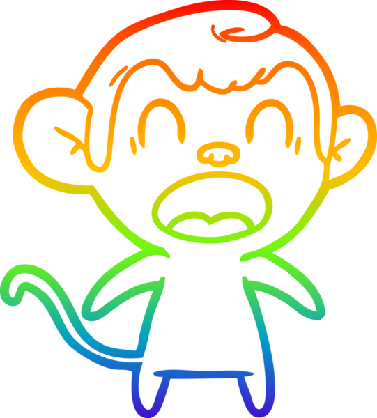 Bir insan tarafından çizilmiş bağıran çizgi film maymunu çizimi