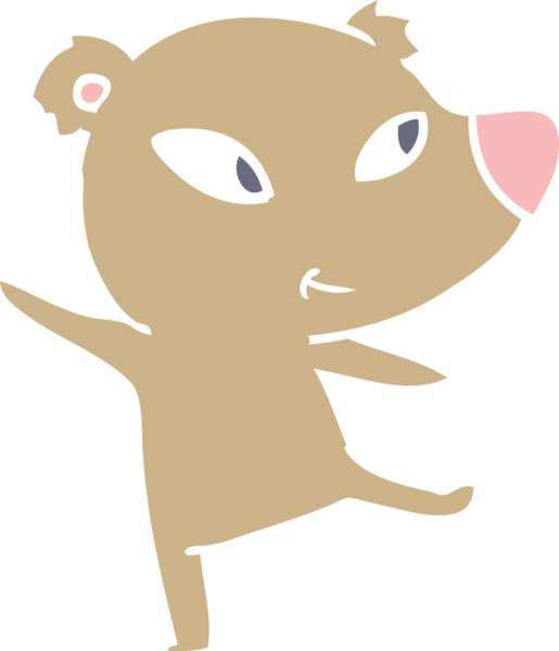 Bir insan tarafından çizilmiş şirin düz renkli çizgi film ayısı.