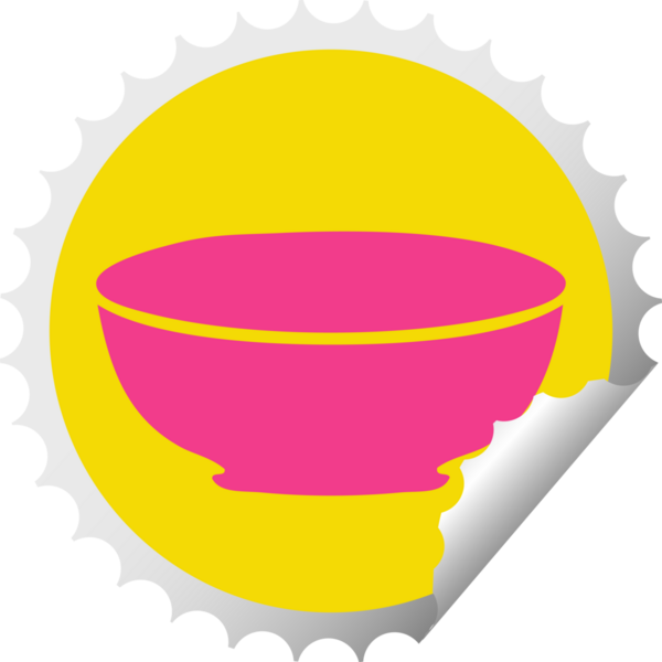 Bir insan tarafından çizilmiş dairesel soyulmuş tuhaf bir karikatür kasesi.