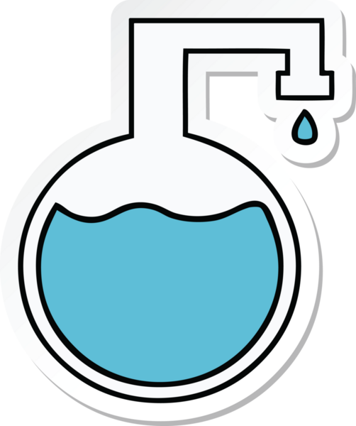 Bir insan tarafından çizilmiş şirin bir karikatür bilim deneyinin çıkartması.