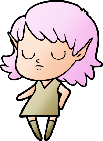 Bir insan tarafından çizilmiş bir elf kızı.