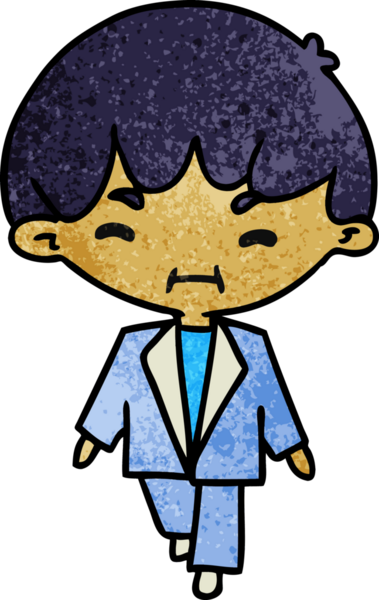 desenli çizgi film çizimi kawaii yakışıklı çocuk bir insan tarafından çizilmiş.