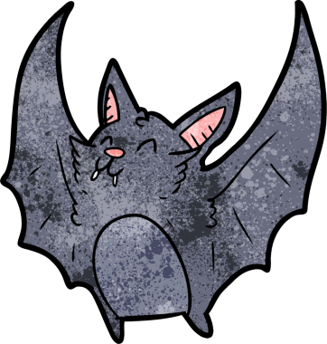 Bir insan tarafından çizilmiş vampir cadılar bayramı sopası çizgi filmi.