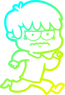 Bir insan tarafından çizilmiş soğuk gradyan çizgi film karakteri.