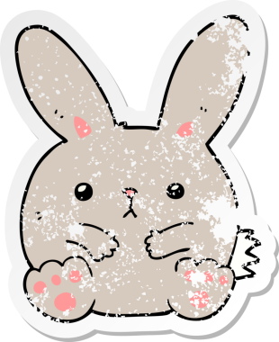 Bir insan tarafından çizilmiş karikatür tavşanı.