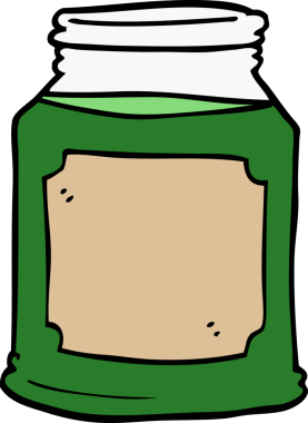 Bir insan tarafından çizilmiş kavanoza karalama sıvısı.