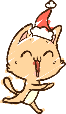 Bir insan tarafından çizilmiş Noel Kedisi Tebeşiri