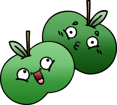 Bir insan tarafından çizilmiş elmaların gölgeli çizimi