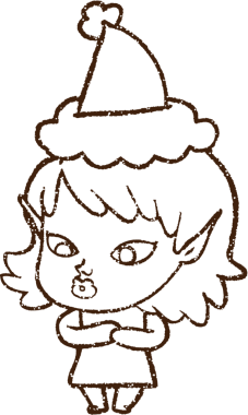 Noel Elf Kömürü Bir insan tarafından çizilmiş