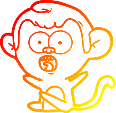 Bir insan tarafından çizilmiş bir çizgi filmin sıcak gradyan çizimi.