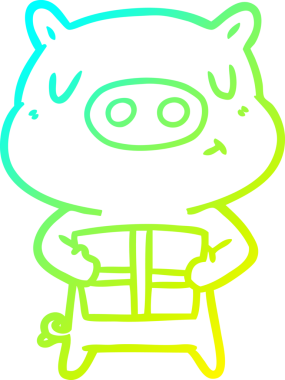 Soğuk gradyan çizgisi insan tarafından çizilmiş bir çizgi film çizimi.