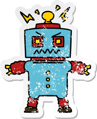 Bir insan tarafından çizilmiş garip bir el çiziminin sıkıntılı çıkartması.