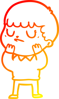 Bir insan tarafından çizilen huysuz bir çocuğun sıcak çizgi çizimi.